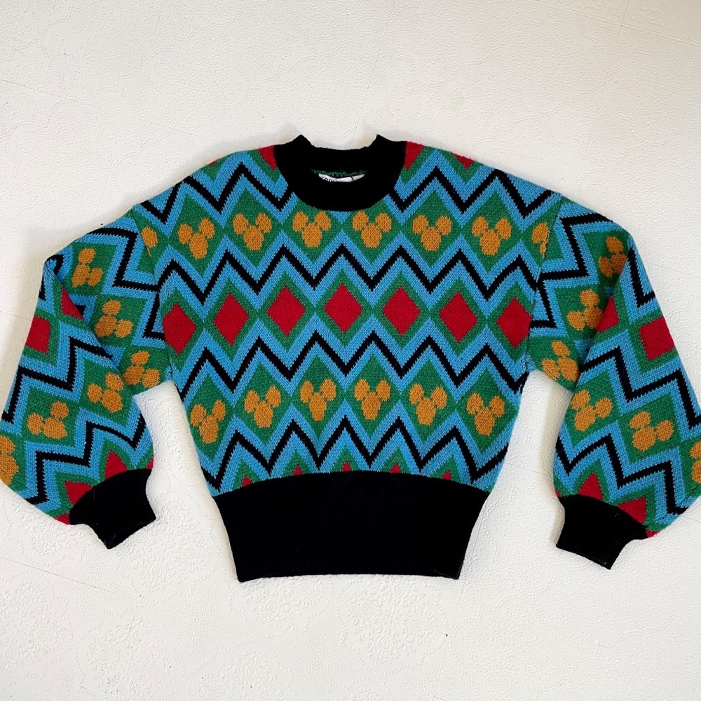 ZARA MICKEY MOUSE ©DISNEY JACQUARD KNIT SWEATER